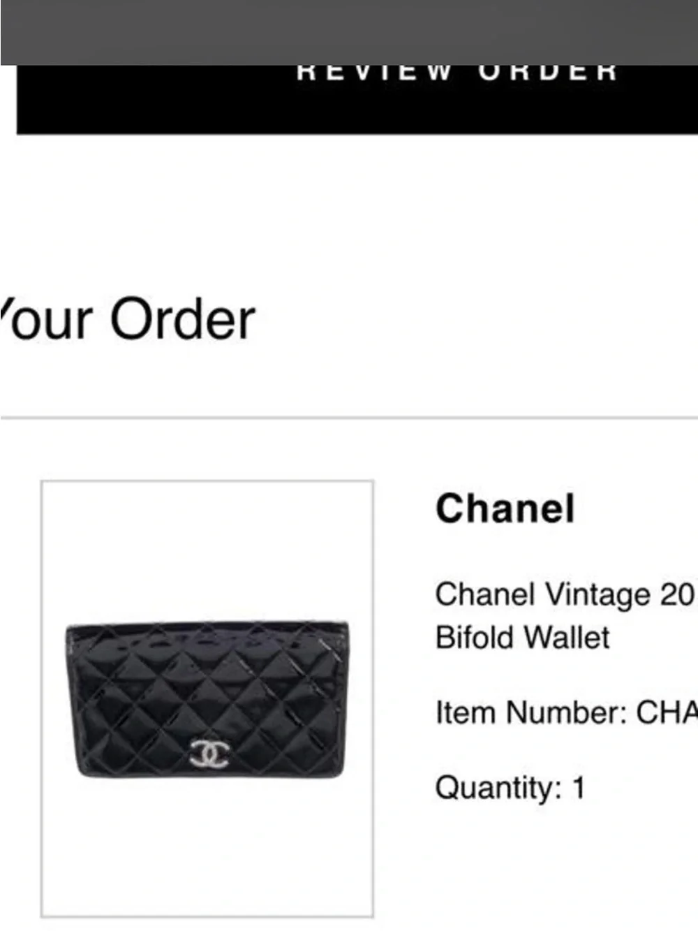 CHANEL Bifold Black Quilted Patent Leather Wallet with Silver CC Logo